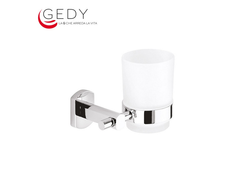 Portaspazzolini ottone cromato e vetro - EDERA GEDY ED10