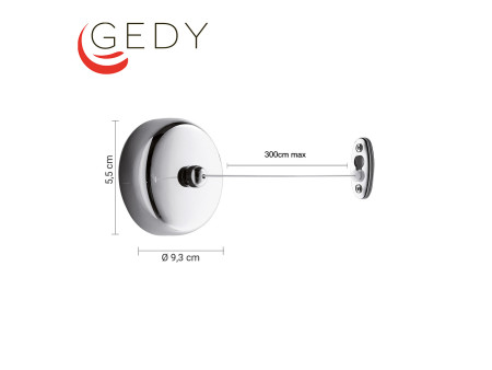 Filo stenbiancheria riavvolgibile TULLO Gedy - max 300 cm