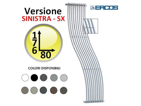 Termoarredo COLORATO design CASSIOPEA Idropolis - H180 sinistro
