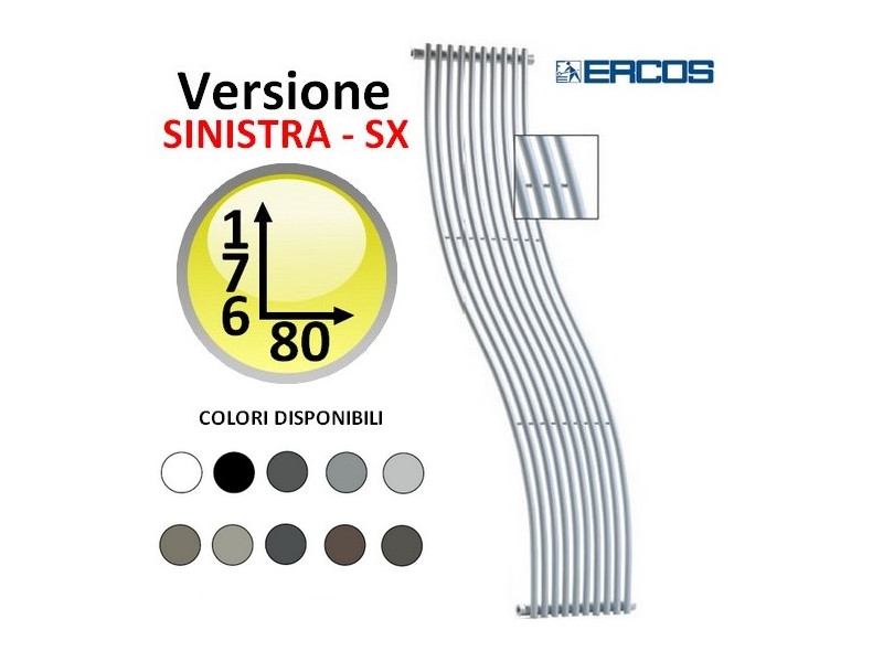 Termoarredo COLORATO design CASSIOPEA Idropolis - H180 sinistro