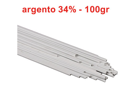 Bacchette lega per brasatura senza cadmio 100 gr - 34% argento