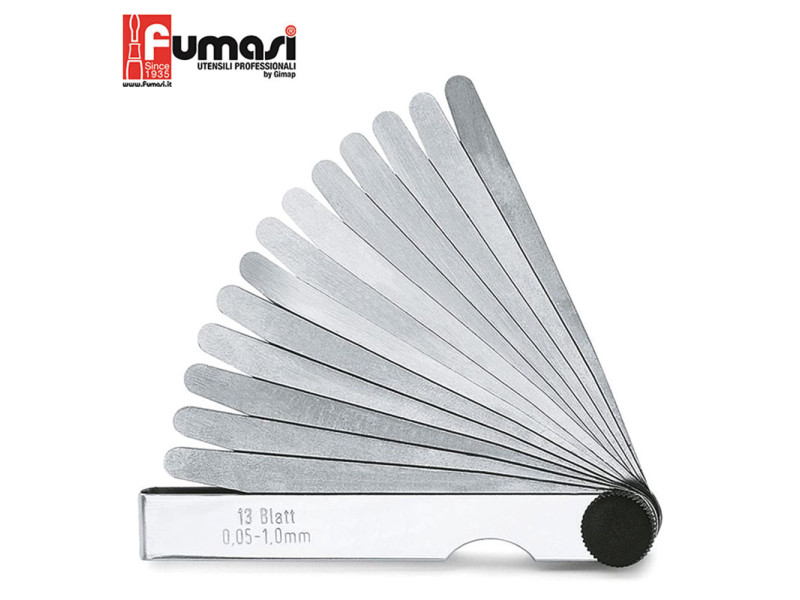 Spessimetro utensile in acciaio a 13 lame da 0,05 a 1,00 (mm)
