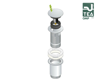 Piletta TEA clic-clac in ottone cromato per lavabo e bidet - 7533.370.5