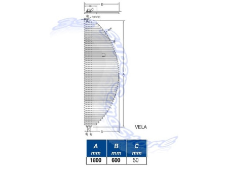 Termoarredo design VELA ERCOS bianco cm 180x60 - Idropolis