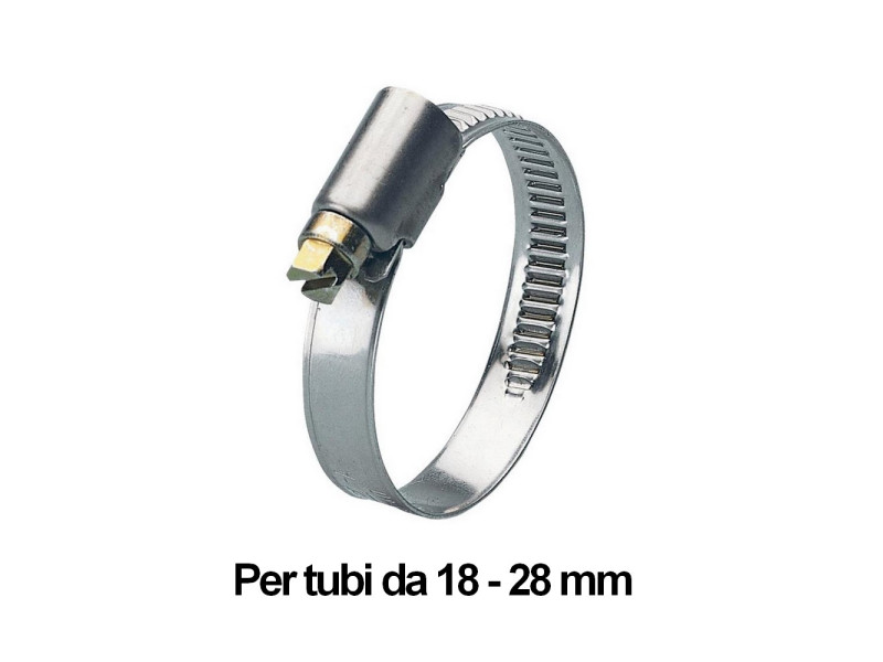 Fascetta stringitubo in acciaio zincato per tubi da 18-28 mm