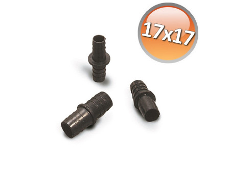 Nipples - Raccordo diritto a doppio portagomma, attacchi da 17 x 17 mm - 1 Pezzo