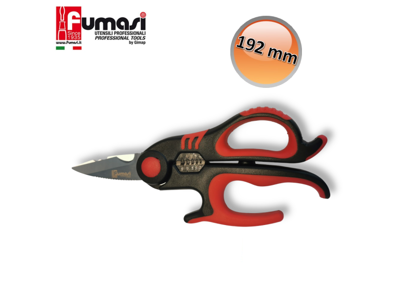 Forbice professionale per elettricista ergonomica con spelafili integrata