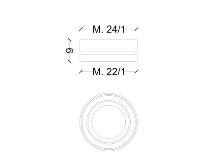 Niples in ottone cromato 24/1 x 22/1 mm - riduzione aeratore