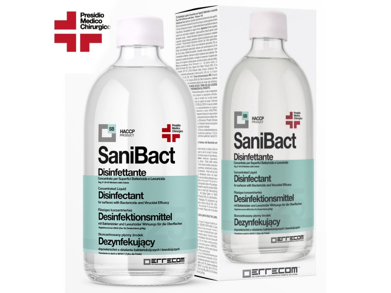 SANIBACT - Disinfettante igienizzante superfici battericida 500 ML concentrato 1:25