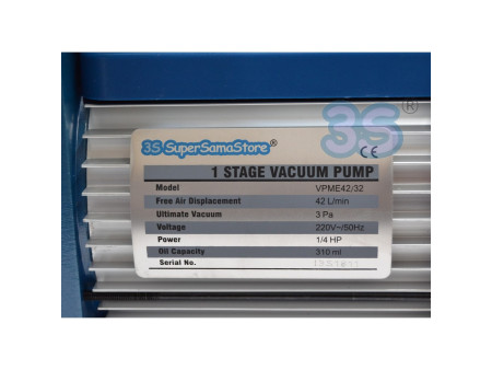 Pompa vuoto monostadio 42 Lt/min elettrovalvola e vacuometro - omologata per gas R32
