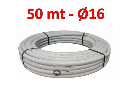Tubo multistrato isolato rivestito per acqua Ø 16x2 mm - rotolo 50 mt