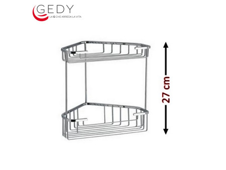 Angolare per doccia 2 ripiani H 27 cm - GEDY 2481