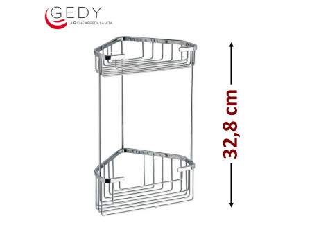 Angolare per doccia 2 ripiani H 32,8 cm - GEDY 2482