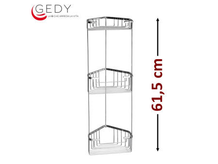 Angolare per doccia 3 ripiani acciaio inox - GEDY 2484