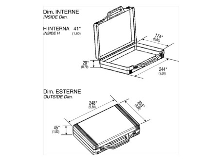Valigetta in ABS porta attrezzi utensili 208x248x45 mm