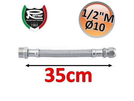 Tubo flessibile acqua FlexItaly 35 cm - 1/2'' maschio x Ø 10 mm bicono