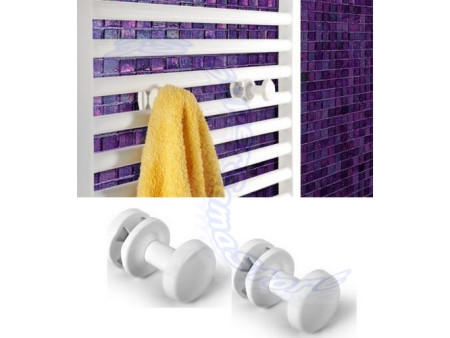 Coppia appendini bianchi per scaldasalviette