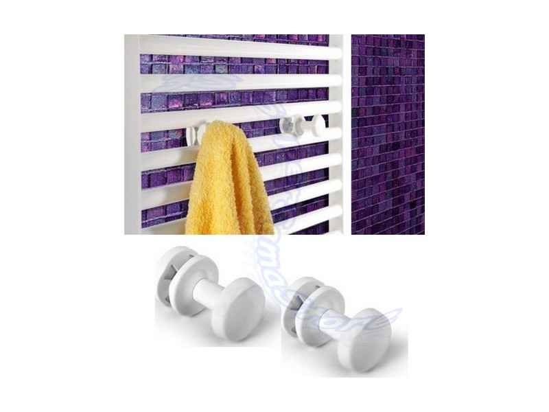 Coppia appendini bianchi per scaldasalviette