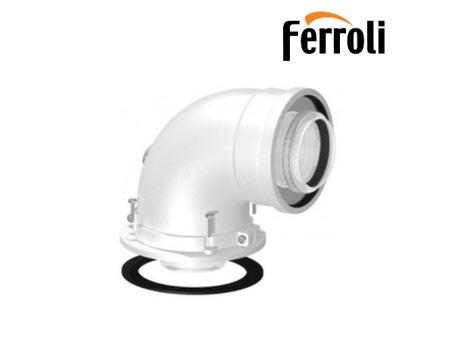 Kit Curva coassiale 90°, girevole 360° con passo 45° Ø 100/60 per caldaia a condensazione