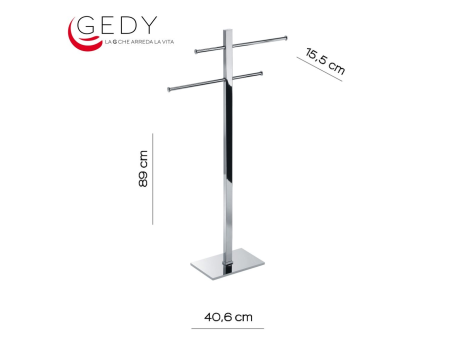 Piantana colonna bagno con 2 portasalviette barre scorrevoli - TOBIA 713113 GEDY