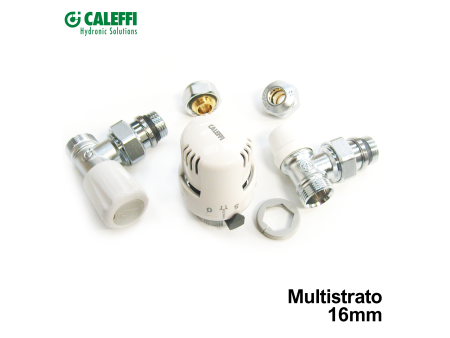 Kit Caleffi multistrato 16x2 con testina termostatica