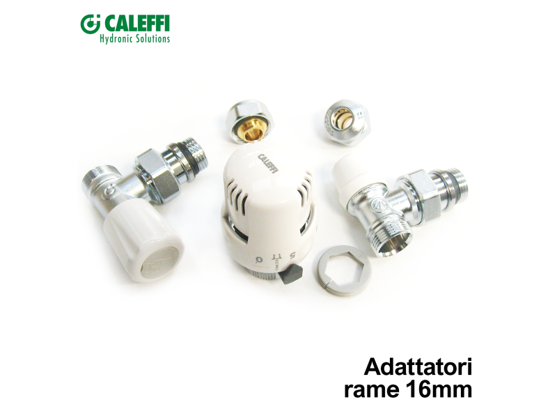 Kit Caleffi rame D.16 con testina termostatica