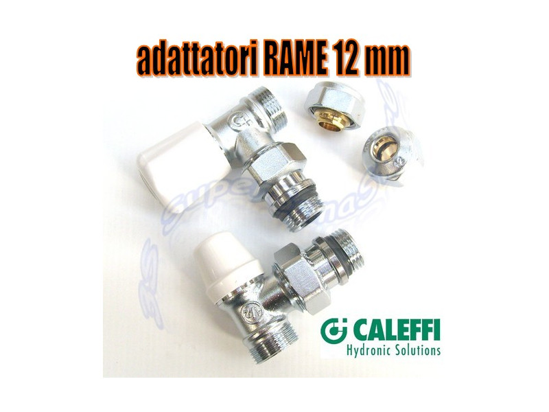 Kit valvola detentore adattatori rame D.12 Caleffi