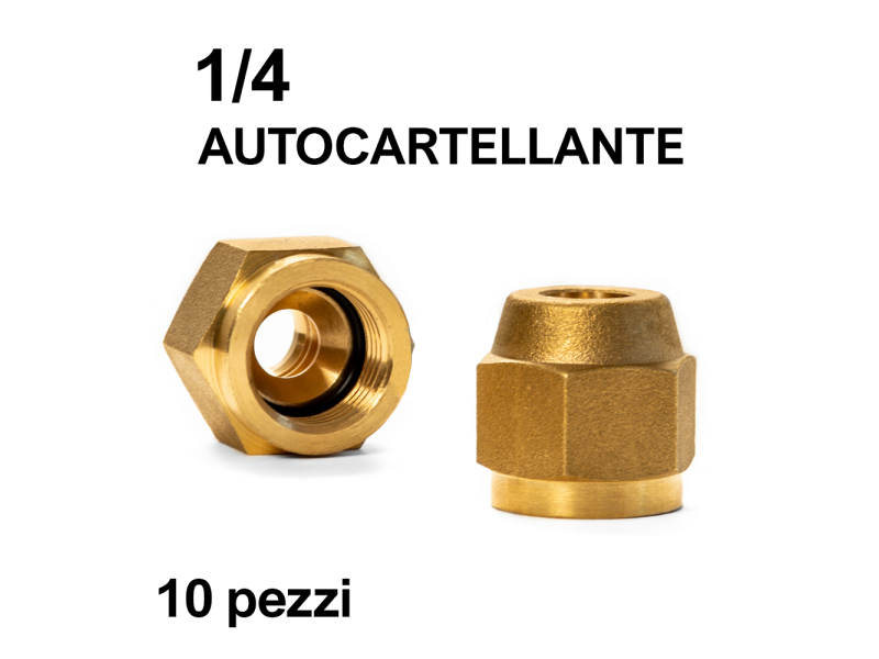 Bocchettone raccordo autocartellante 1/4 - 10 pezzi