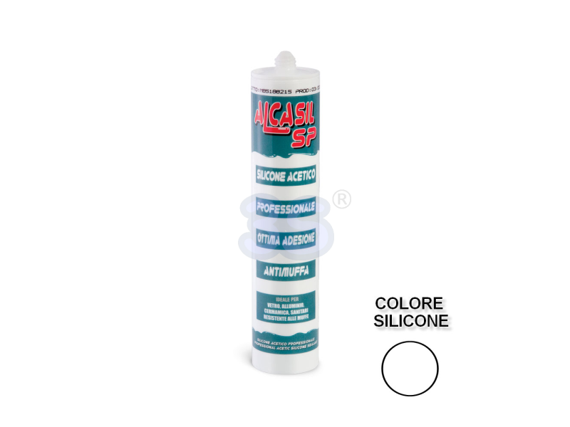 ALCASIL SP - Sigillante siliconico silicone bianco acetico universale per applicazioni professionali