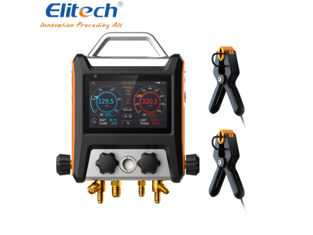 ELITECH Gruppo manometrico digitale a 4 vie per gas refrigerante MS-4000