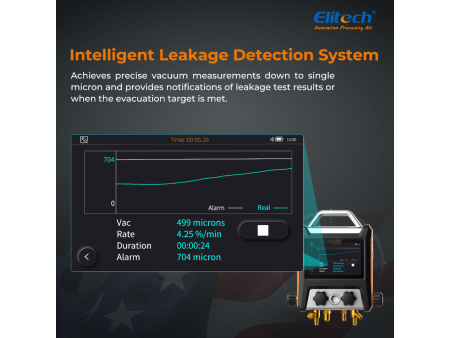 ELITECH Gruppo manometrico digitale a 4 vie per gas refrigerante MS-4000