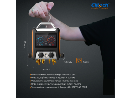 ELITECH Gruppo manometrico digitale a 4 vie per gas refrigerante MS-4000