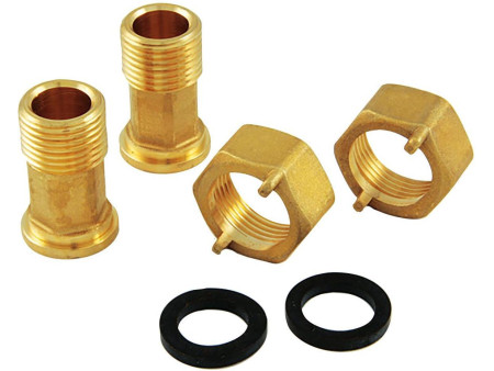 Coppia di raccordi con dadi girevoli e guarnizioni 1/2'' M X 3/4'' F - TIEMME