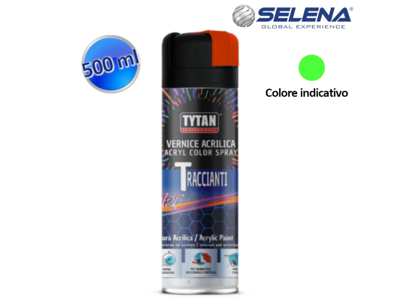 Vernice acrilica tracciante 500 ml verde fluo