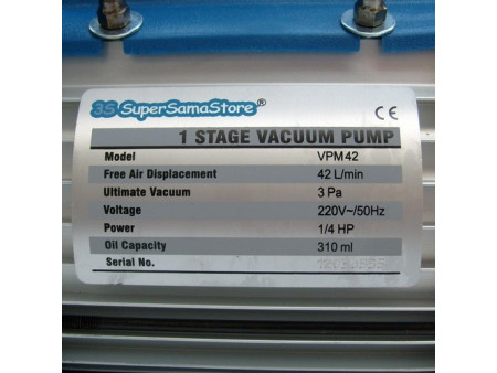 Pompa per il vuoto monostadio 42 Lt/min VPM42