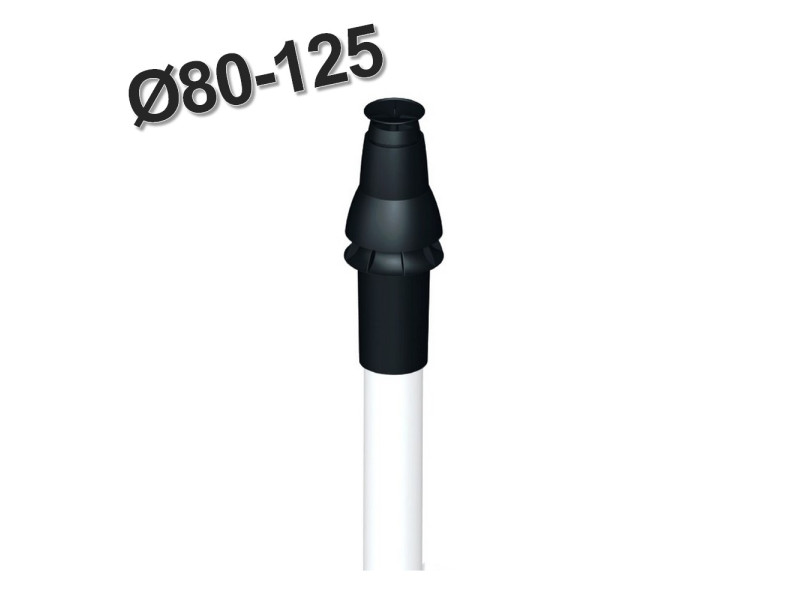Camino terminale verticale coassiale Ø 80-125 mm per caldaia a condensazione e cappe
