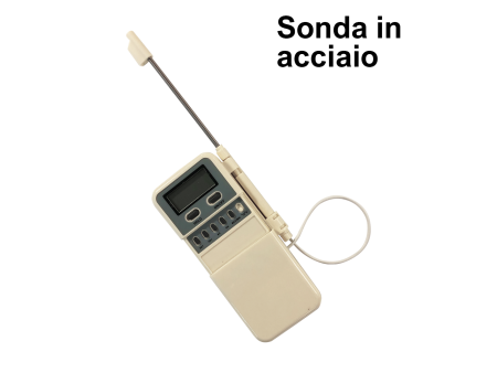 Termometro digitale con sonda - cavo 9cm - colore bianco