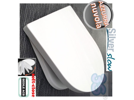 Sedile per wc NUVOLA Ceramica Azzurra chiusura rallentata SOFT CLOSE - ACB Ercos Silver Slow