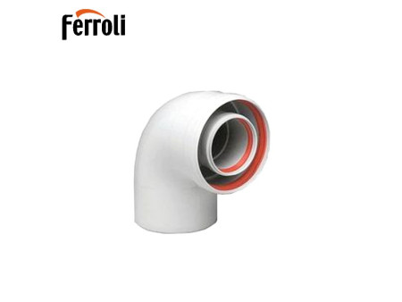 Curva coassiale 90° con Ø 100/60 per caldaia a condensazione
