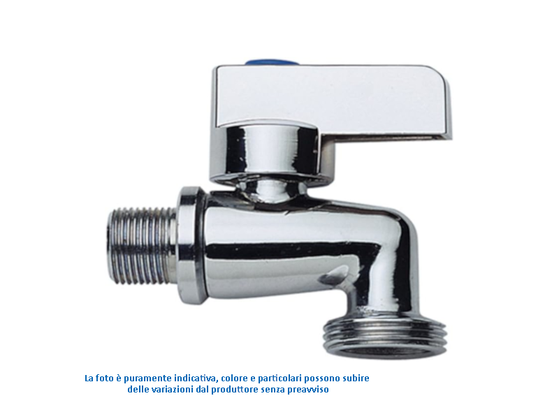 Rubinetto lavatrice a sfera prolungato 1/2'' x 3/4'' cromato