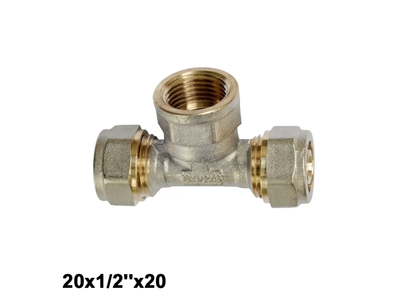 Multistrato avvitare - Raccordo TEE 20 x 1/2'' femmina x 20