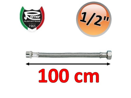 TUBO FLESSIBILE ACQUA FLEXITALY 100CM - 1/2 MASCHIO FEMMINA