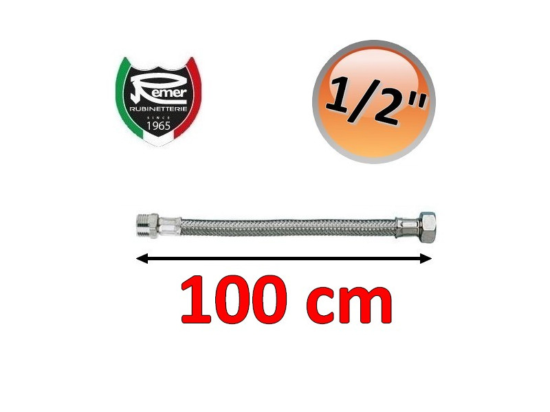 TUBO FLESSIBILE ACQUA FLEXITALY 100CM - 1/2 MASCHIO FEMMINA