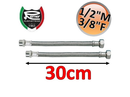 Coppia tubi flessibili acqua FLEXITALY 30cm - 1/2 maschio 3/8 femmina