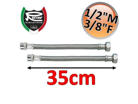 Coppia tubi flessibili acqua FLEXITALY 35cm - 1/2 maschio 3/8 femmina