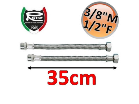 Coppia tubi flessibili acqua FLEXITALY 35cm - 3/8 maschio 1/2 femmina
