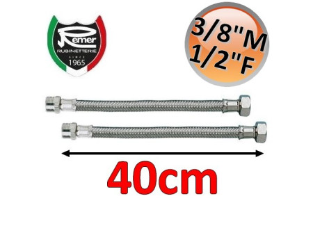 Coppia tubi flessibili acqua FLEXITALY 40cm - 3/8 maschio 1/2 femmina