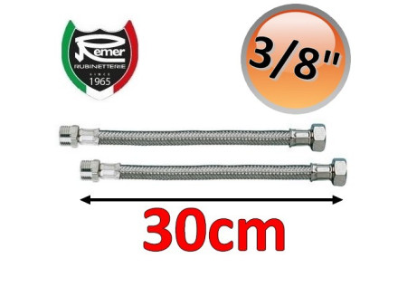 Coppia tubi flessibili acqua FLEXITALY 30cm - 3/8 maschio femmina
