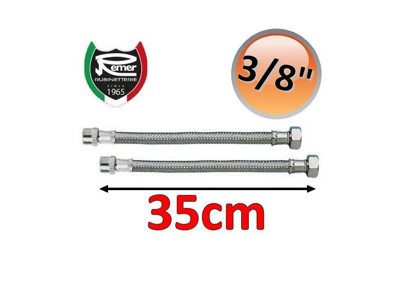 Coppia tubi flessibili acqua FLEXITALY 35cm - 3/8 maschio femmina