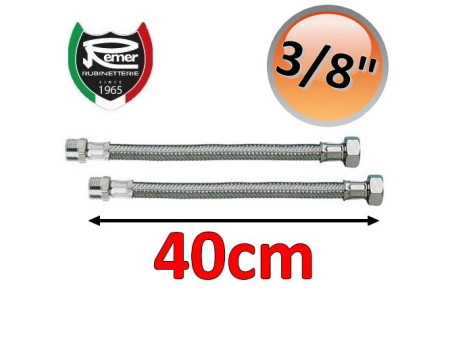 Coppia tubi flessibili acqua FLEXITALY 40cm - 3/8 maschio femmina